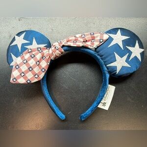 Disney Starry Blue Minnie Mouse Ears Headband with Bow